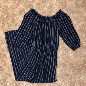 full length off the shoulder romper